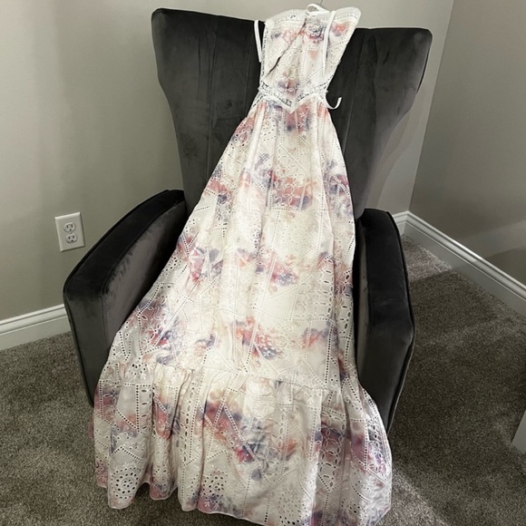 Gianni Bini Embroidered Eyelet Halter Dress - Picture 5 of 8